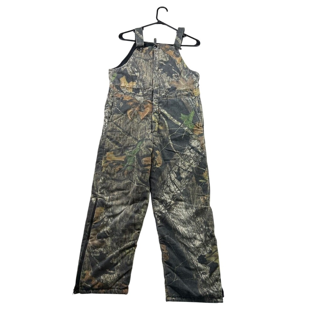Wolf Mountain Kids Camo Insulated Hunting Bib Overalls Woodland Camouflage Sz L
